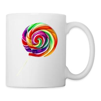 Beautiful rainbow spiral lollipop - Mug - white - Right