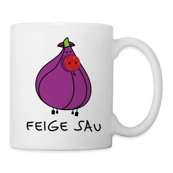 Lustige feige Sau (b) - Tasse - Weiß - Rechts