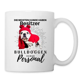 Bulldogge Bulldog Bulldoggen Mama Papa - Tasse - Weiß - Rechts