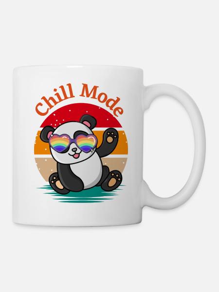 A Cute Panda Wearing Sunglasses - Mug - white