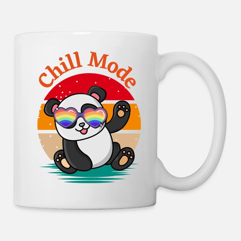 Un panda mignon portant des lunettes de soleil - Mug blanc - blanc
