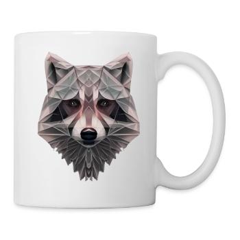 ORIGAMI WASCHBÄR MIT MENSCHLICHEN AUGEN - Tasse - Weiß - Rechts