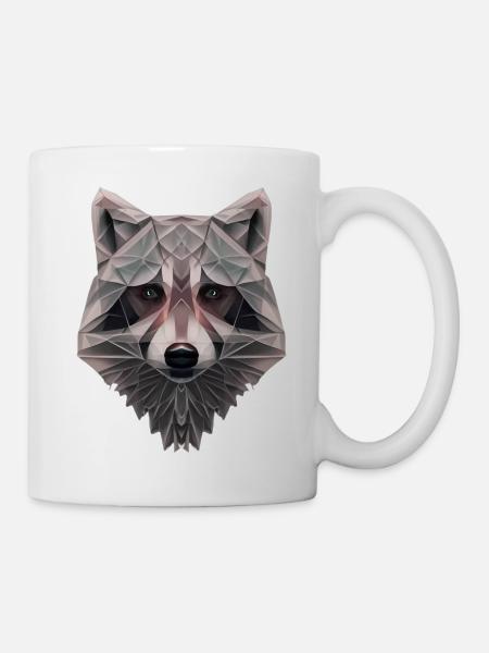 ORIGAMI WASCHBÄR MIT MENSCHLICHEN AUGEN - Tasse - Weiß