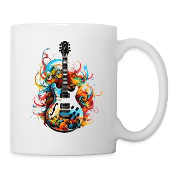 E-Gitarre Bunt Gitarrist Musik Instrument Rock - Tasse - Weiß - Rechts