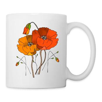 Blumen - Tasse - Weiß - Rechts