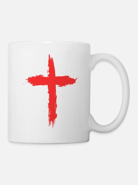 kreuz rot - Mug blanc - blanc