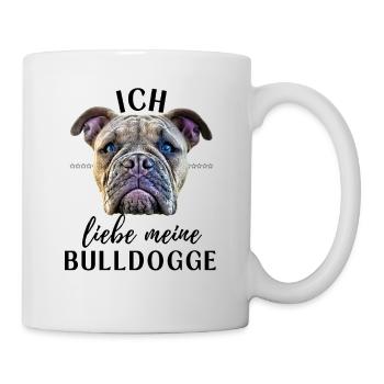 ICH LIEBE MEINE Bulldogge Bulldog Bulldoggen - Tasse - Weiß - Rechts