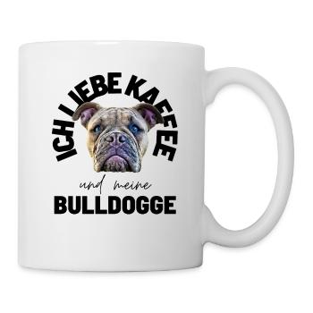 J’ADORE LE CAFÉ et mon Bulldog Bulldog - Mug blanc - blanc - Droite