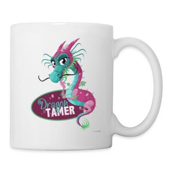 T-Shirt Drachenbändiger Comic - Tasse - Weiß - Rechts