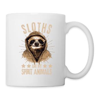 Paresseux avec lunettes de soleil et sweat à capuche - Mug blanc - blanc - Droite