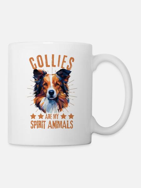 Collie Liebhaber Geometrie Collie Kunst - Tasse - Weiß