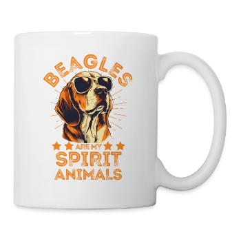 Beagle with sunglasses - Mug - white - Right