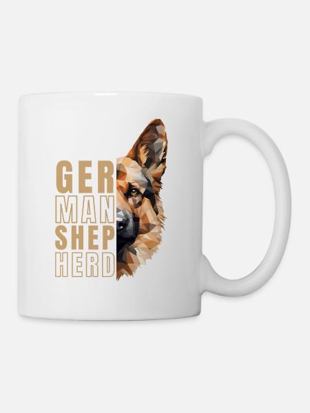Deutscher Schäferhund Liebhaber Geometrie - Tasse - Weiß