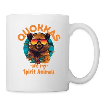Laughing quokka with sunglasses - Mug - white - Right
