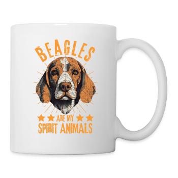 Beagle Lover Géométrie Beagle Art - Mug blanc - blanc - Droite