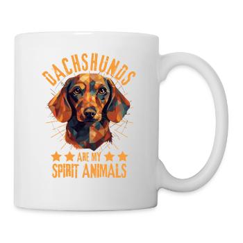 Dackel Liebhaber Geometrie Dackel Kunst - Tasse - Weiß - Rechts