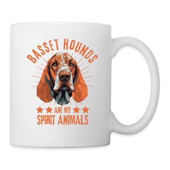 Basset Hound Liebhaber Geometrie Basset Hound - Tasse - Weiß - Rechts