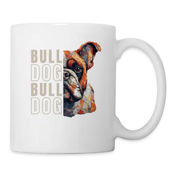 Bulldogge Liebhaber Geometrie Bulldogge Kunst - Tasse - Weiß - Rechts