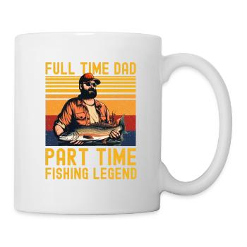 Drôle de pêcheur disant Fête des pères rétro - Mug blanc - blanc - Droite