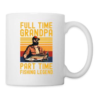 Drôle de pêcheur disant grand-père rétro - Mug blanc - blanc - Droite