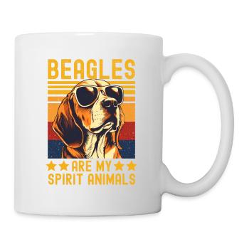 Beagle mit sonnenbrille retro - Tasse - Weiß - Rechts
