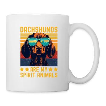 Dackel mit sonnenbrille retro - Tasse - Weiß - Rechts