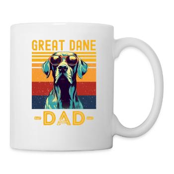 Dogue allemand avec lunettes de soleil rétro - Mug blanc - blanc - Droite