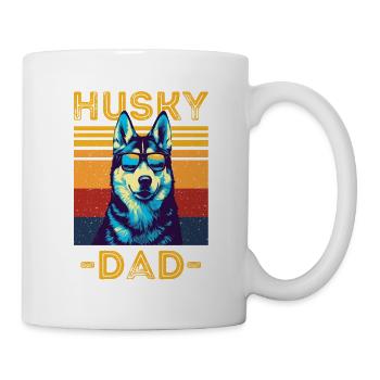 Husky mit sonnenbrille retro - Tasse - Weiß - Rechts