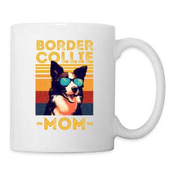 Border collie sunglasses mama retro - Mug - white - Right