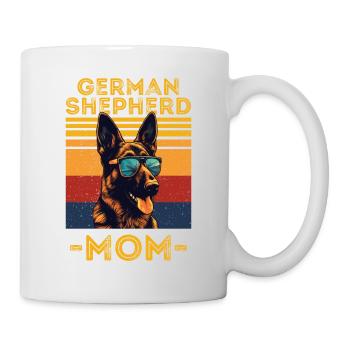 German Shepherd with sunglasses retro - Mug - white - Right