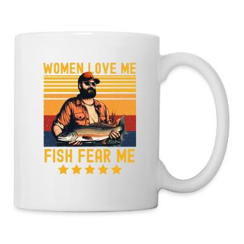 Funny angler saying retro - Mug - white - Right