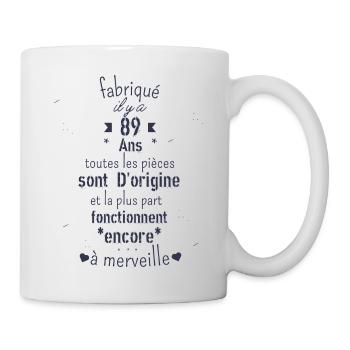 Fabriqué il y a 89 ans - Mug blanc - blanc - Droite
