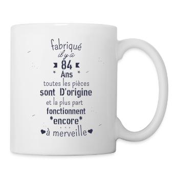Fabriqué il y a 84 ans - Mug blanc - blanc - Droite