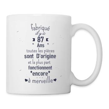 Fabriqué il y a 87 ans - Mug blanc - blanc - Droite