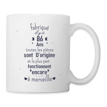 Fabriqué il y a 86 ans - Mug blanc - blanc - Droite