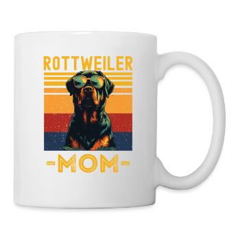 Rottweiler mit sonnenbrille retro - Tasse - Weiß - Rechts