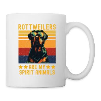 Rottweiler mit sonnenbrille retro - Tasse - Weiß - Rechts