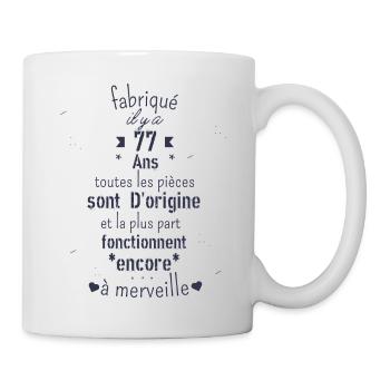 Fabriqué il y a 77 ans - Mug blanc - blanc - Droite