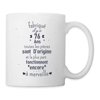Fabriqué il y a 76 ans - Mug blanc - blanc - Droite