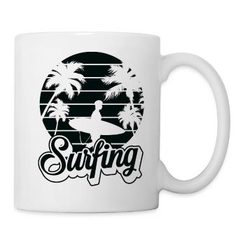 Surfer Surfboard Wassersport Wellenreiten - Tasse - Weiß - Rechts