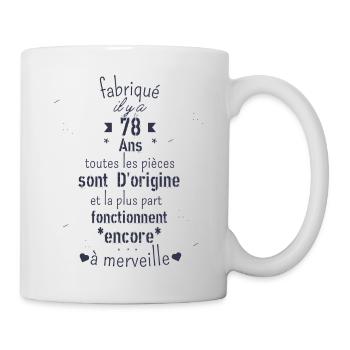 Fabriqué il y a 78 ans - Mug blanc - blanc - Droite
