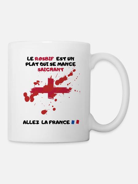 Rosbif Saignant Sport Supporter France Humour Anni - Mug blanc - blanc