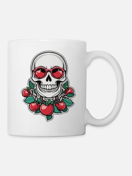 Cherry Skull - Tasse - Weiß