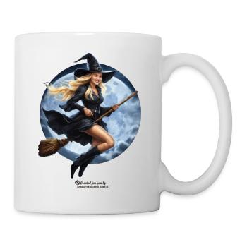 Witch on broom - Mug - white - Right