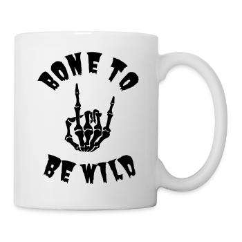 Halloween Metal Rock BONE TO BE WILD, black - Mug - white - Right
