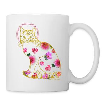 Vintage Cat- Vintage Katze - Tasse - Weiß - Rechts