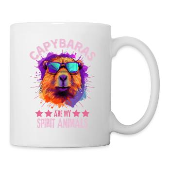 Capybara mit Sonnenbrille - Tasse - Weiß - Rechts