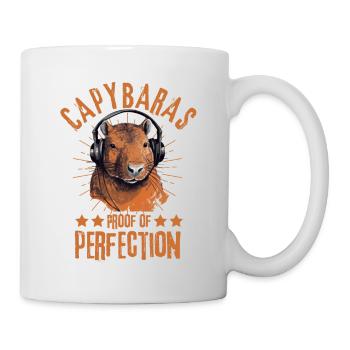 Capybara avec écouteurs - Mug blanc - blanc - Droite