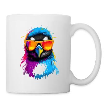 Colorful penguin with sunglasses - Mug - white - Right