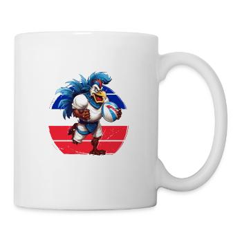 Coq Rugby Joueur de Ballon Fan - Mug blanc - blanc - Droite
